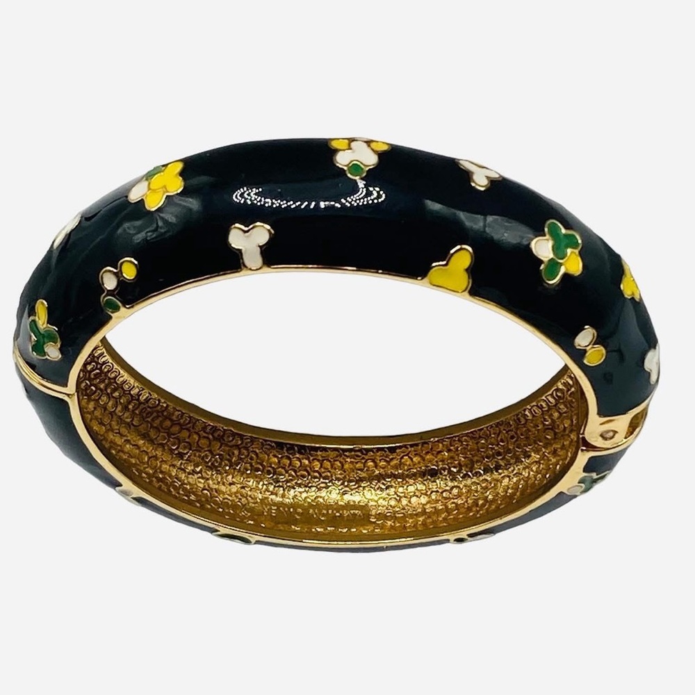 Vintage Ciner for MMA Hinged Black Enamel Bracelet